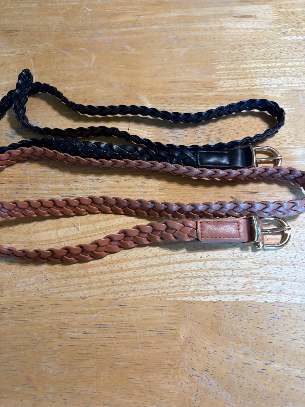 Braided Belt Duo - Black & Brown